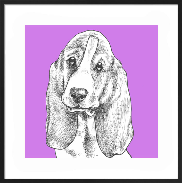 Basset Hound by UK Collage artist and illustrator Clare Thompson