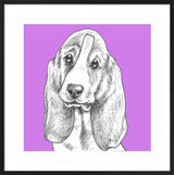 Basset Hound by UK Collage artist and illustrator Clare Thompson