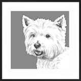 West Highland Terrier by UK Collage artist and illustrator Clare Thompson