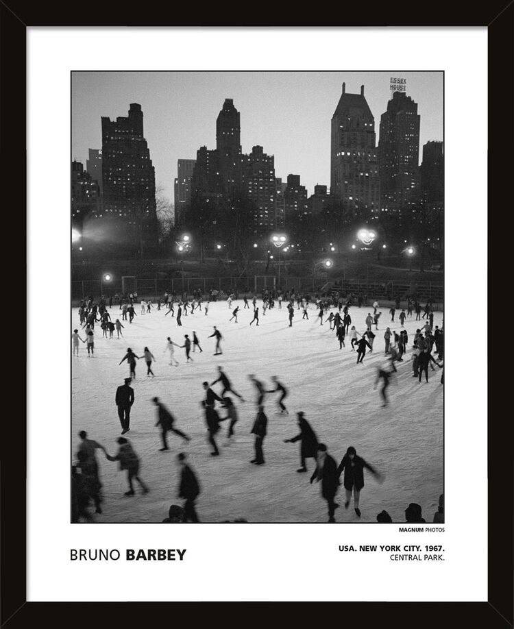 Bruno Barbey - USA. New York City. 1967 Central Park. Framed Art Print by Magnum Photos
