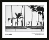 Rene Burri - USA. Florida. Fort Lauderdale. 1966. Man exercising on a beach. Framed Art Print by Magnum Photos