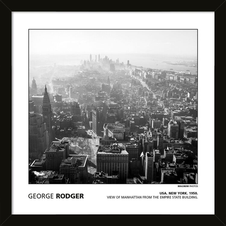 George Rodger - USA. New York. 1950. View of Manhattan from The Empire State Building Framed Art Print by Magnum Photos