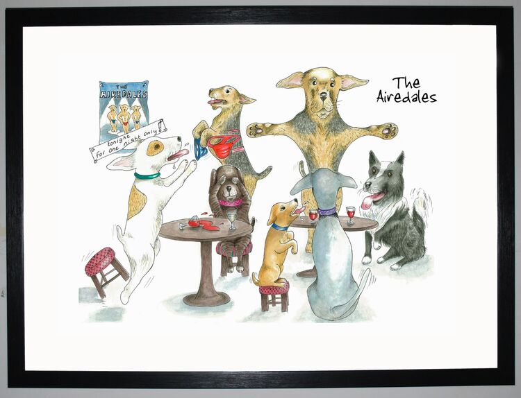 The Airedales Framed Art Print by Clare Walton