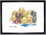 Alco-pups Framed Art Print by Clare Walton