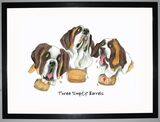Three Empty Barrels Framed Art Print by Clare Walton