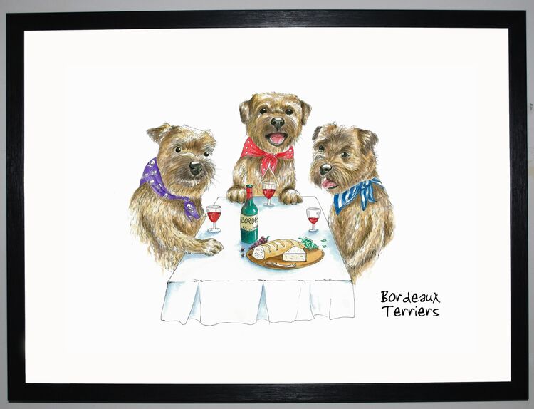Bordeaux Terriers Framed Art Print by Clare Walton