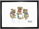 Bordeaux Terriers Framed Art Print by Clare Walton