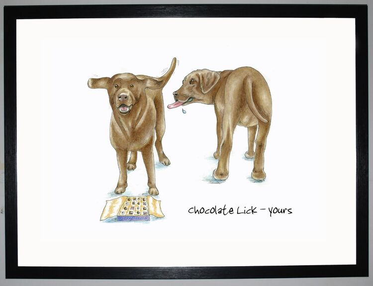 Chocolate Lick Yours Framed Art Print by Clare Walton