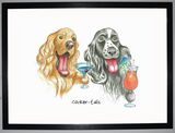 Cocker-tails Framed Art Print by Clare Walton