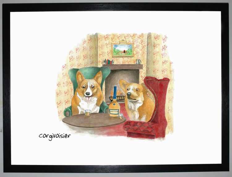 Corgivoisier Framed Art Print by Clare Walton