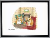 Corgivoisier Framed Art Print by Clare Walton