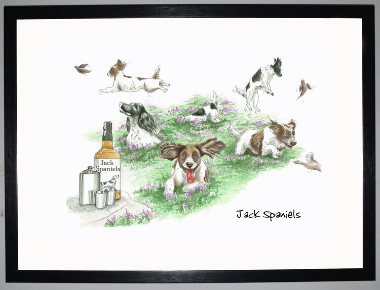 Jack Spaniels Framed Art Print by Clare Walton