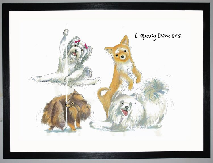 Lapdog Dancers Framed Art Print by Clare Walton