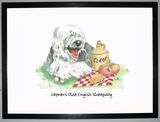 Gaymers Olde English Sheepdog Framed Art Print by Clare Walton