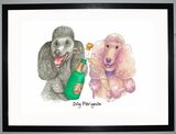 Dog Perignon Framed Art Print by Clare Walton
