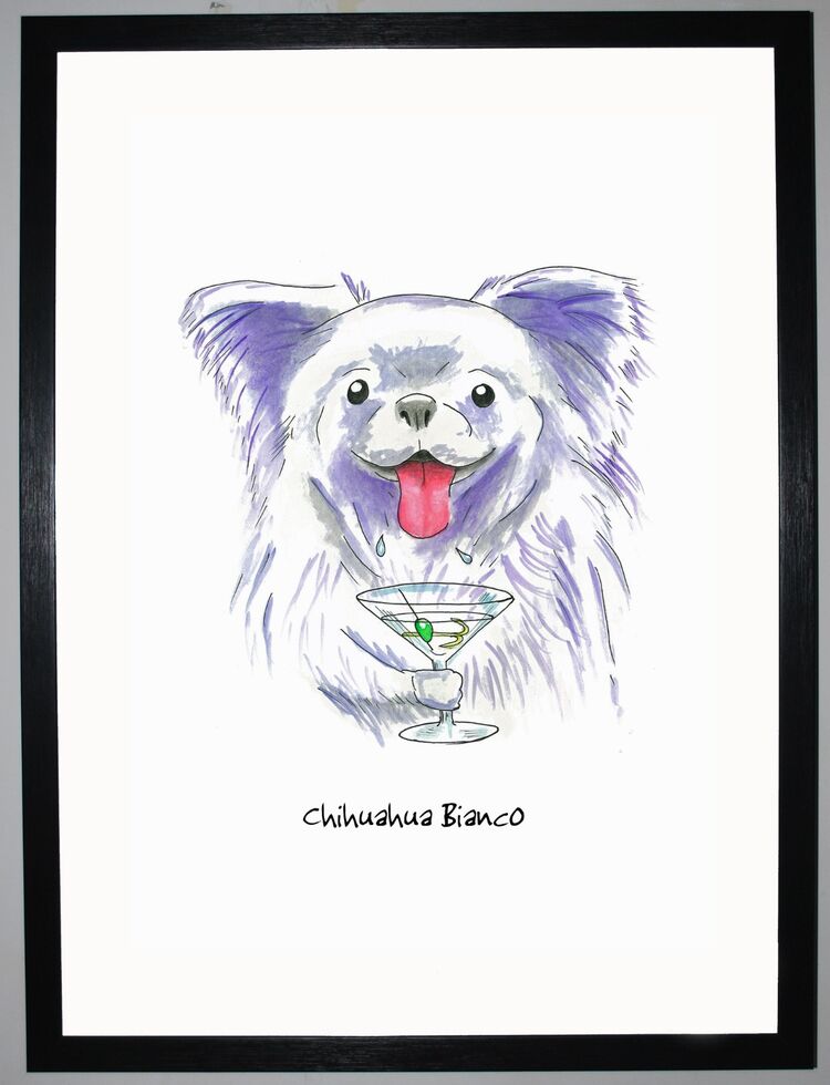 Chihuahua Bianco Framed Art Print By Clare Walton