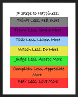 7 Steps to Happiness Framed Art Print by Anonymous
