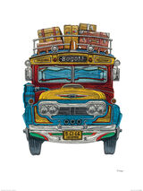 Columbian Bus Framed Art Print by Barry Goodman