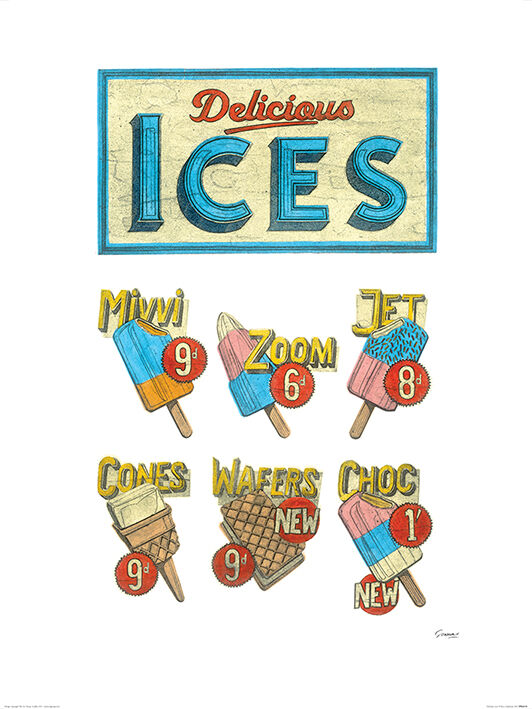 Delicious Ices Framed Art Print by Barry Goodman