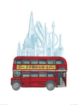 See London by Bus Framed Art Print by Barry Goodman