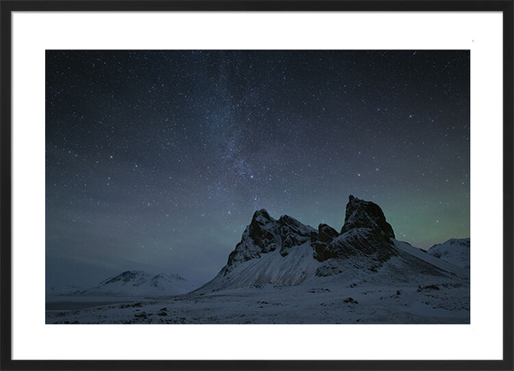 Starry Night, Eystrahorn Mountains, Iceland Framed Art Print by David Clapp