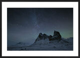 Starry Night, Eystrahorn Mountains, Iceland Framed Art Print by David Clapp