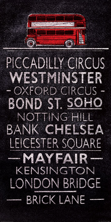 London Bus Blind Framed Art Print by Barry Goodman