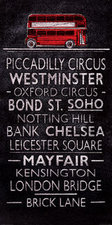 London Bus Blind Framed Art Print by Barry Goodman