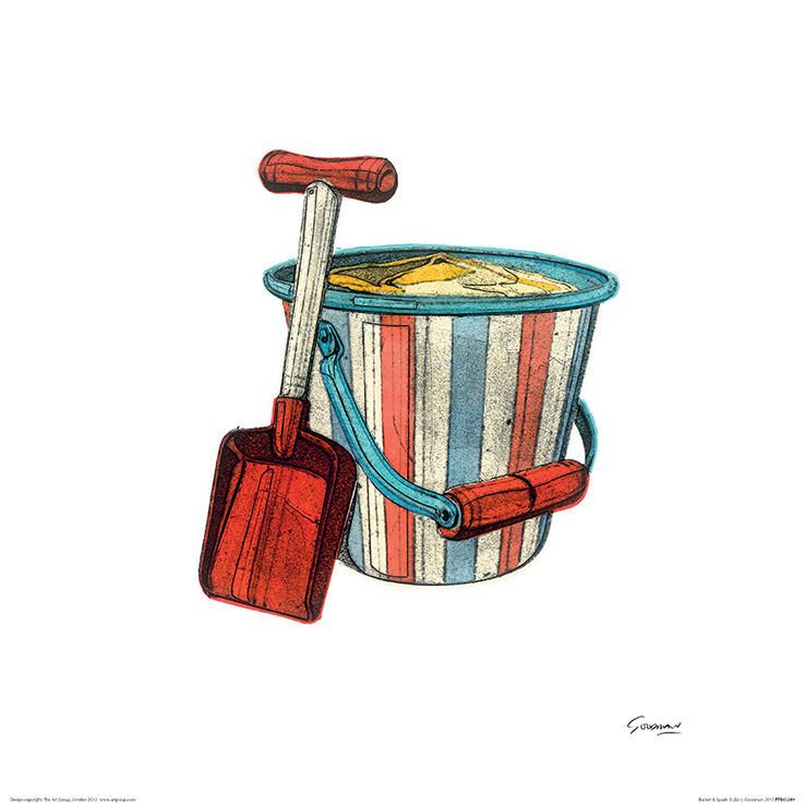Bucket & Spade Framed Art Print by Barry Goodman