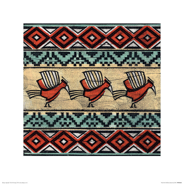 Tribal Birds Framed Art Print by Barry Goodman