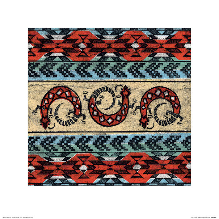 Tribal Lizards Framed Art Print by Barry Goodman