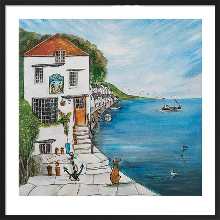 Dog and Anchor Framed Art Print by Joe Ramm