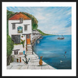 Dog and Anchor Framed Art Print by Joe Ramm