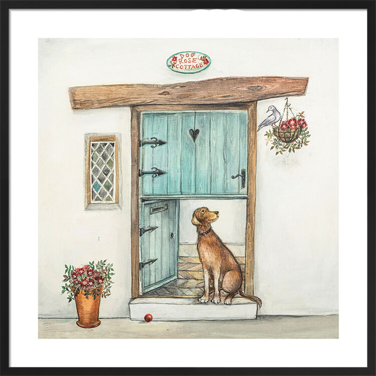 Dog Rose Cottage Framed Art Print by Joe Ramm