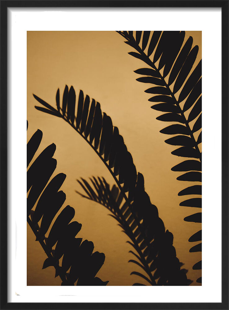 Golden Shaded Palm Leaves Framed Art Print by Victoria Frost
