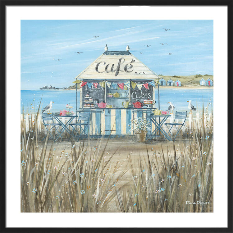 Beach Café Framed Art Print by Diane Demirci