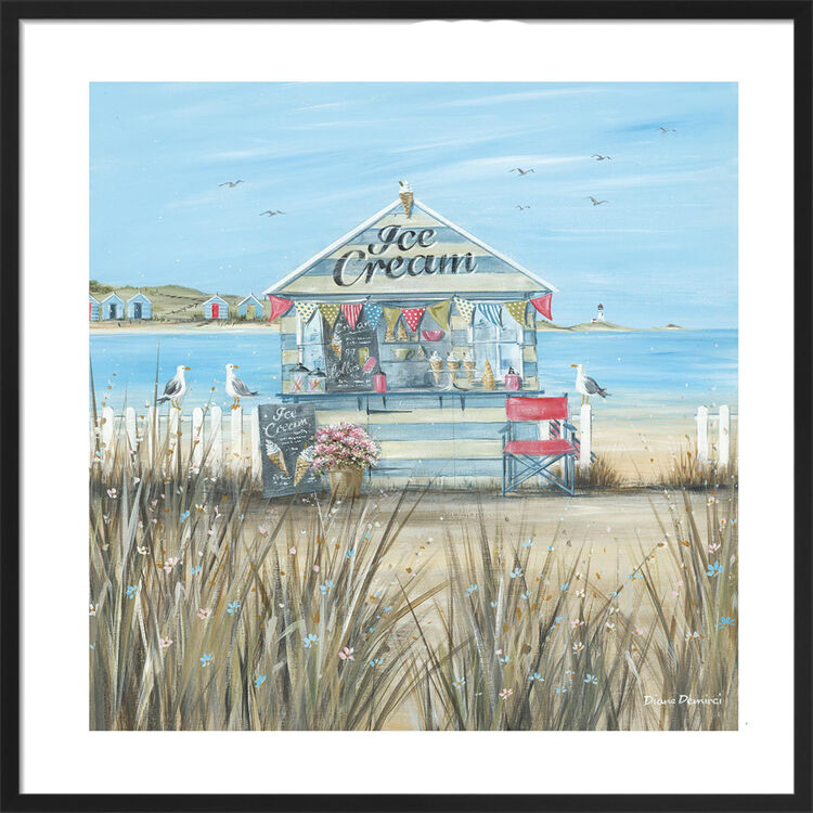 Beach Ice Cream Framed Art Print by Diane Demirci