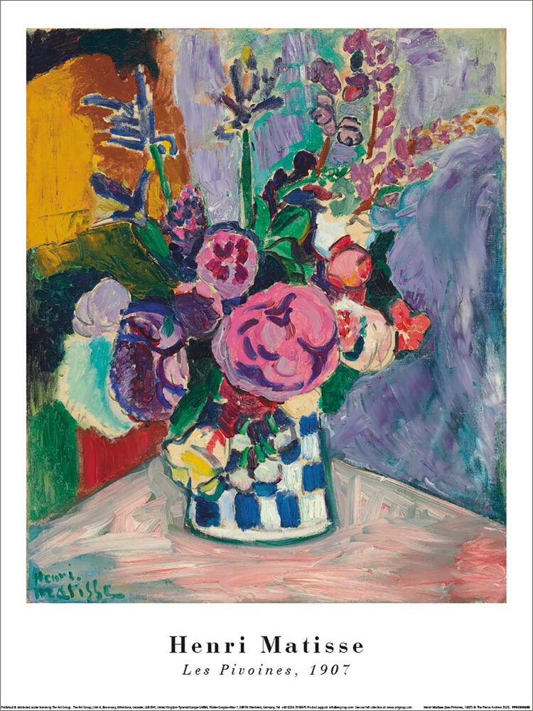 Les Pivoines, 1907 Framed Art Print by Henri Matisse