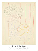 Fleurs et Fruits, Fond Rayé, Circa 1942-1944 Framed Art Print by Henri Matisse