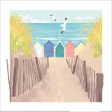 Beach Huts Framed Art Print by Tall Boy Prints