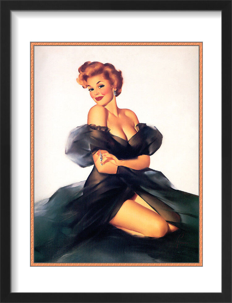 1960's Inspired Pin Up Girl Framed Art Print by Edward Runci