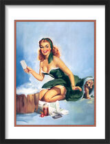 1960's Inspired Pin Up Girl Framed Art Print by Edward Runci