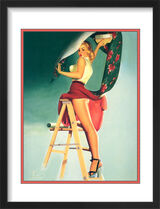 1960's Inspired Pin Up Girl Framed Art Print by Edward Runci