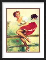 1960's Inspired Pin Up Girl Framed Art Print by Edward Runci