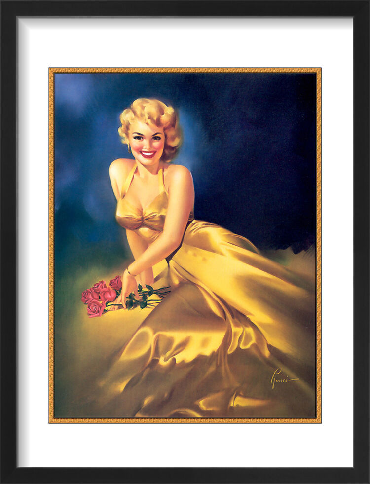 1960's Inspired Pin Up Girl Framed Art Print by Edward Runci