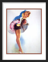 1960's Inspired Pin Up Girl Framed Art Print by Edward Runci