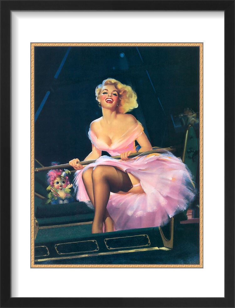 1960's Inspired Pin Up Girl Framed Art Print by Edward Runci