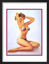 1960's Inspired Pin Up Girl Framed Art Print by Edward Runci