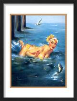 1960's Inspired Pin Up Girl Framed Art Print by Edward Runci