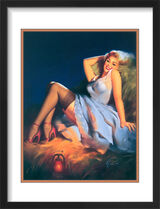 1960's Inspired Pin Up Girl Framed Art Print by Edward Runci